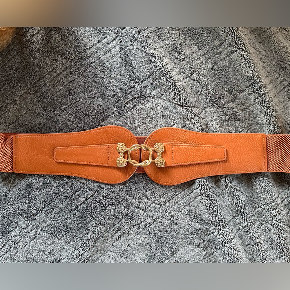 Bloomchic Flower Detail Twist Round Buckle Elastic Belt Size 2